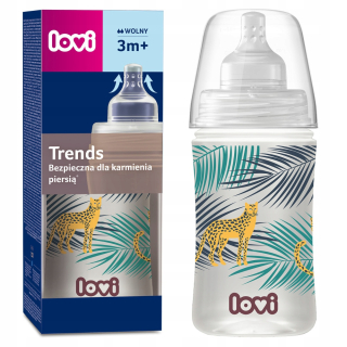LOVI Fľaša Trends 250 ml Jungle Vibes s cumlíkom 3m+