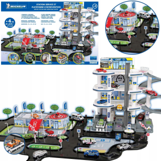Gazáž pre autíčka - Garážach 4 podlažiach MICHELIN Mochtoys stanice