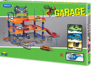 Gazáž pre autíčka - Garáž Park Welly úrovne 3 autá