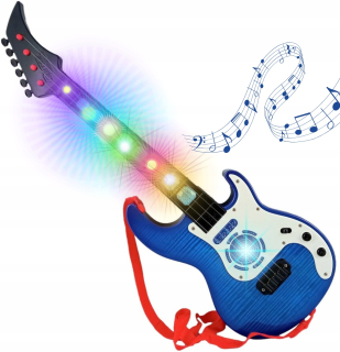 Rocková gitara detí svieti strunový nástroj