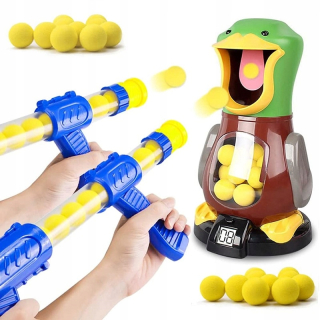 Hungry Duck Shooting do Target 2 Pistols Balls Toy Game