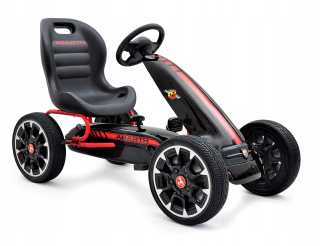 Šľapacia motokára - Gokart na pedáloch 3-9 rokov Čierna Eva licencie Abarth