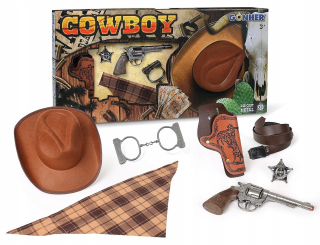 Pištoľ pre deti - Gonher Cowboy Set, Revolver, Hat 880/0