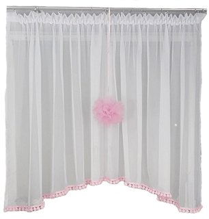 Záclony do detskej izby - záves Pripravené s pompoms 18 farieb 400 x 150