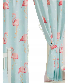 Závesy do detskej izby - Pripravené závesy na páske 168x137 Flamingos