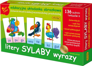 Vzdelávacie hra Listy slabiky. Vyjadrenie čítanie vied