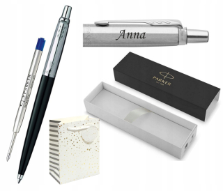 Guľôčkové pero Parker Jotter, čierno-strieborné