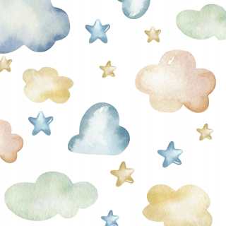 Detské samolepky na stenu - Hviezdy Clouds maľované steny nálepky M