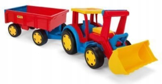 Traktor - Giant Traktor s lyžicou a prívesom Wader 66300