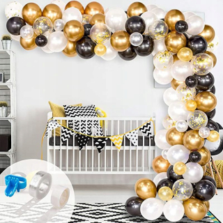 Balóny na párty - Balón Garland 120 balóny - zlato čierna