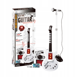 Elektrický gitarový mikrofón mp3 zosilňovač biely