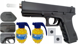 Pištoľ pre deti - GLOCK 17 GEN4 pištole na loptách puška +2 granáty