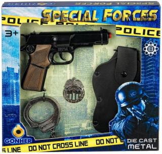 Pištoľ pre deti - Gonther Kit Policajt Gun Putá Badge