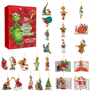 Grinch 24 figúrok Grinch adventný kalendár pre deti KRÁSNY DARČEK