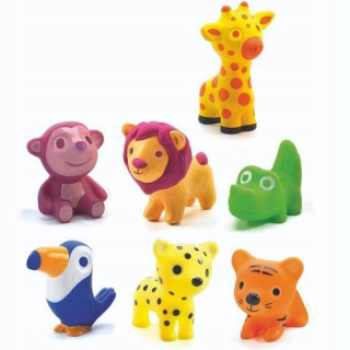 Gumené zvieratká zo ZOO na kúpanie Djeco 7 kusov