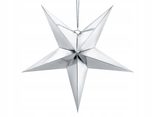 star papier, 70 cm, strieborná