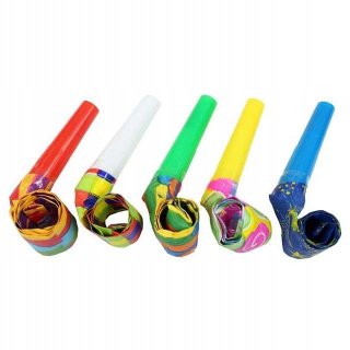 Píšťalky COLORFUL MIX narodeninové trúbky 144 ks
