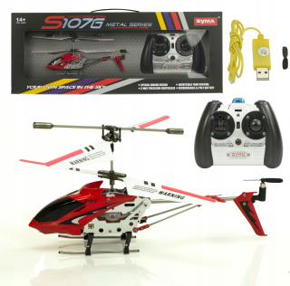 RC Lietadlo, vrtulník, dron - Diaľkové ovládanie vrtuľníka Syma S107G červená