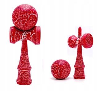 HIT KENDAMA DREVENÁ HRA JAPONSKO ČERVENO-BIELA