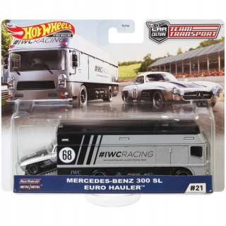 Autíčka zostava - Hot Wheels autá Mercedes-Benz 300 SL Euro Hauler