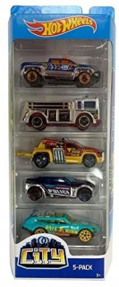 Autíčka zostava - Hot Wheels City Car Cases Resoraki 5-Pak