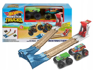 Autíčka zostava - Hot Wheels Monster Truck Double Demolka Set