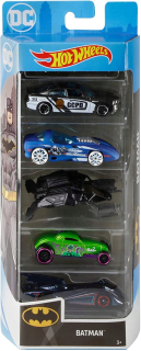 Autíčka zostava - AUTOMATY NA HORKÉ KOLESÁ 5 PACK BATMAN GMY44