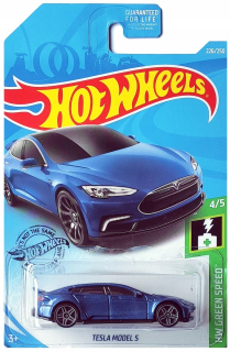 Autíčka zostava - Hot Wheels Tesla Model S Green Speed 4/5 1:64 New