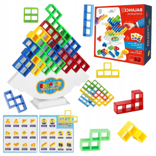 HRAČKY PRE DETI PUZZLE TOWER 3D VEŽA DARČEK 64 BLOKOV
