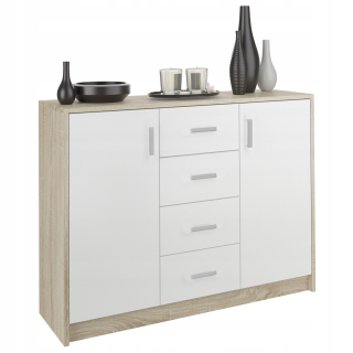 Mobene Moderná komoda 110 x 35 x 85 cm, matný dub sonoma