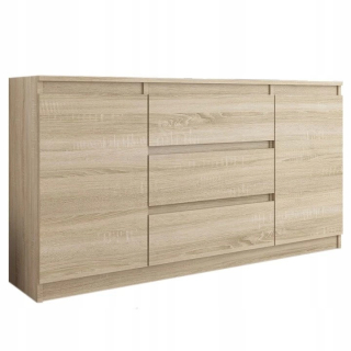 Mobene Moderná komoda 140 x 40 x 76cm, matný dub sonoma