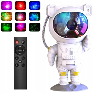 ASTRONAUT STARS PROJEKTOR LED PROJEKTOR NOČNÁ LAMPA PRE DETI AKO DARČEK + DIAĽKOVÉ OVLÁDANIE MIK-STAR k projektoru Astronaut 5961126803 čierna