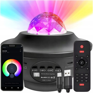 STARS PROJECTOR NOČNÁ LAMPA LED PROJEKTOR DO DETSKEJ IZBY AKO DARČEK + diaľkové ovládanie Mik-Star 5904035744951 biele