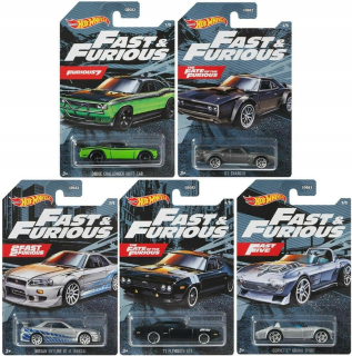 Autíčka zostava - Hot Wheels Fast & Furious 5ks Set Gyn28