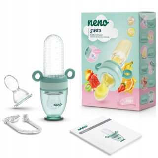 Hryzátko Neno na kŕmenie krmivom, plast, silikón, odtiene zelenej