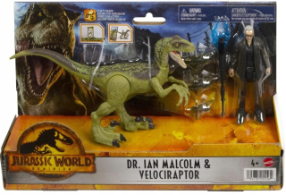 Zestaw Mattel Jurský svet Dr. Ian Malcolm&Velociraptor 6 el.