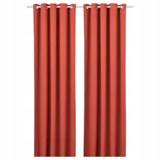 Závesy do detskej izby - IKEA HILLEBORG Závesy 1 pár červená 145x300cm