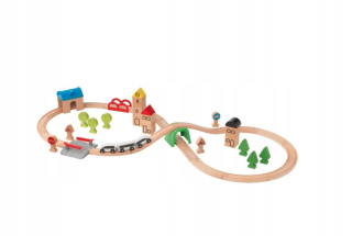 Drevená dráha pre deti - IKEA LILLABO Drevené fronty Track 45 prvkov