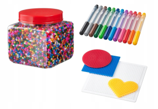 IKEA PYSSLA korálky + plesne 4ks + Mala markery