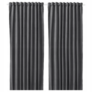 Závesy do detskej izby - IKEA SANELA Zatemňovacie závesy sivé 140x300 cm