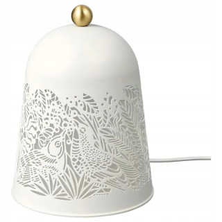 IKEA SOLSKUR stolná lampa LED biela / Kol mosadz