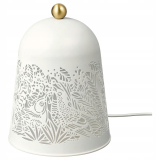 Nočná lampa do detskej izby - stolná lampa IKEA Solskur LED bielej farby mosadze