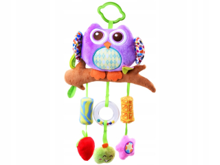 Hrkálka, chrastítko - INTERAKTÍVNY PRÍVESOK RATTLE OWL K vozíku