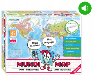 Vrátane interaktívnej mapy sveta MundiMap pre deti 80x60cm ArtGlob PEN