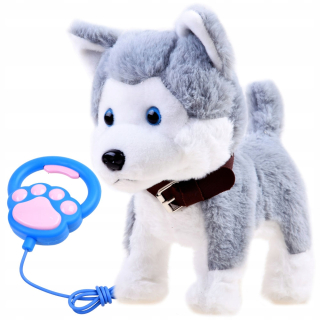 Interaktívny husky pes na vodítku baru