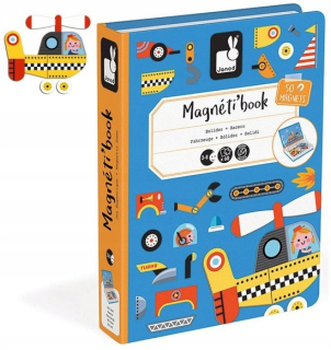 Magnetická stavebnica - Janod Magnetic Puzzle Magnetibook 3+ Vozidlá