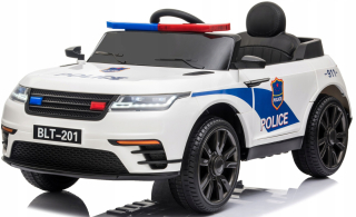 Autíčko pre deti - Autobatéria JEEP POLICE EVA LEATHER MEGAFON