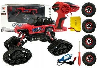 Auto na diaľkové ovládanie - Diaľkové ovládanie Jeep do každého terénu r / c červené 4x4