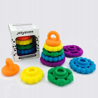 Zvukova hračka - Jellystone Silikón Gryzak Rainbow Tower