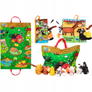 Zvukova hračka - Jolly Baby Rural Domáce zvieratá Mat Book EDU